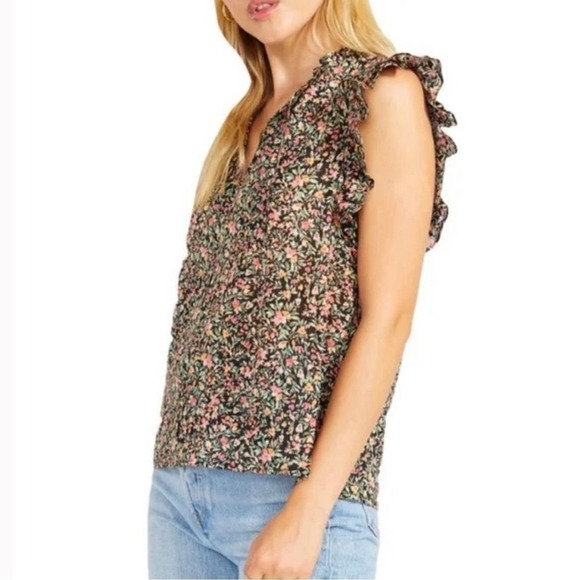 NWT BB Dakota by Steve Madden  Floral ruffle sleeveless blouse sz S 3554 - Picture 7 of 16